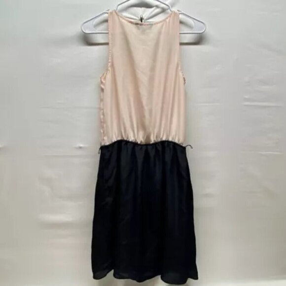 Express Dress Women's Size Small Two Tone Ruffle Top Knee Length Semi Sheer - Picture 7 of 11